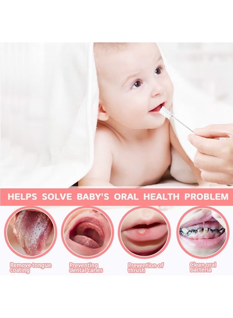 Baby Oral Cleaner Set Disposable Baby Cleaners 60 Count Infant Tongue Cleaner Dental Care Newborn Mouth Gum Oral Cleanser Silicone Finger Toothbrush For Baby - Image 4